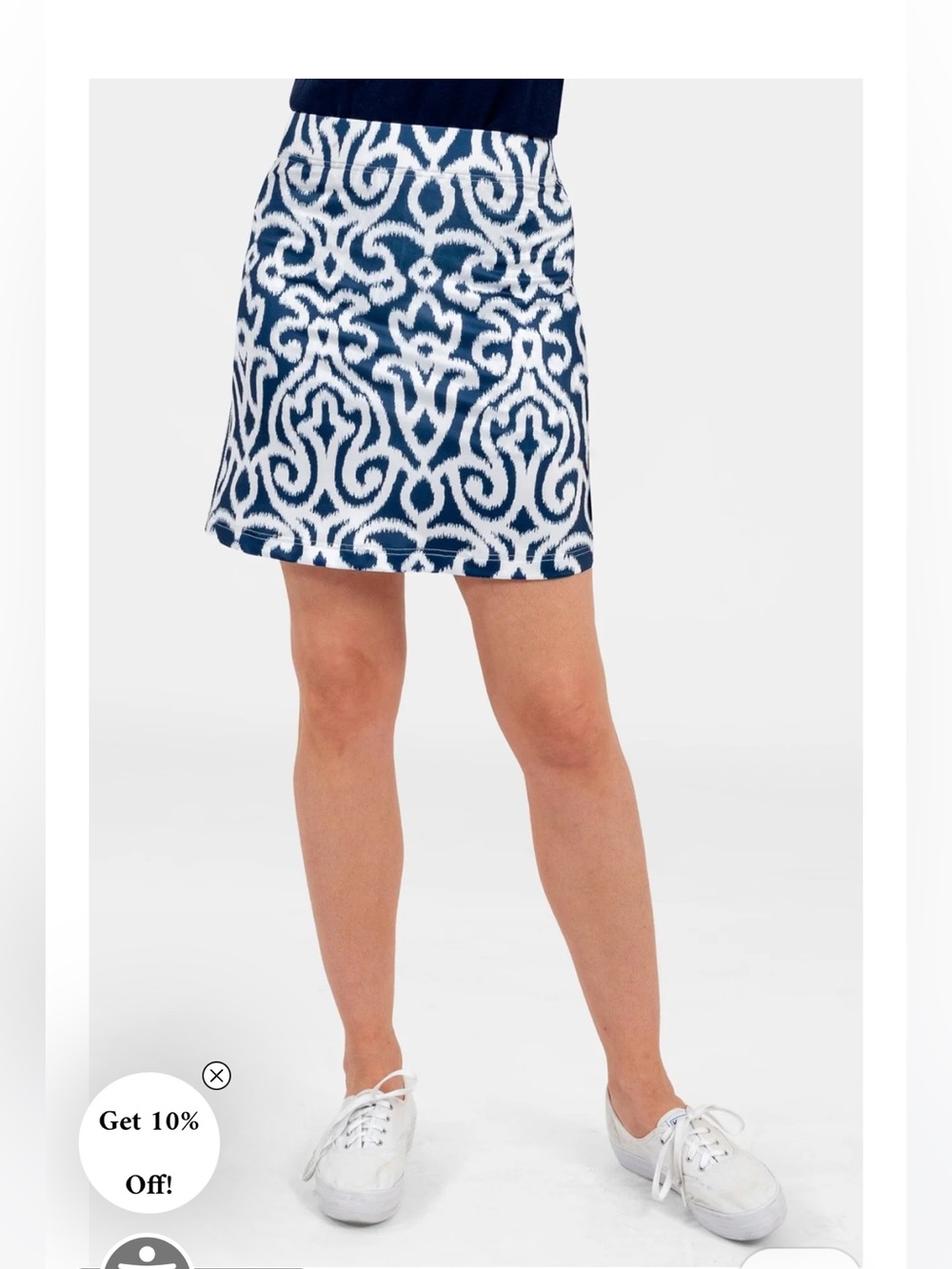 Gretchen Scott navy &white skirt-Sz M - Picture 9 of 9